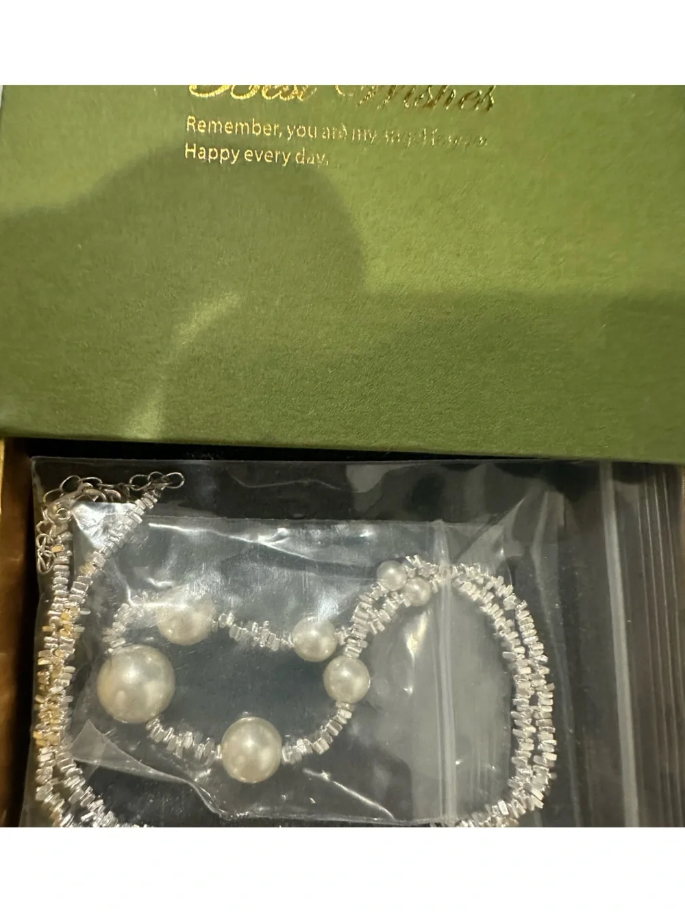 Elegant Pearl and Silver Beaded Bracelet Set - White/Silver